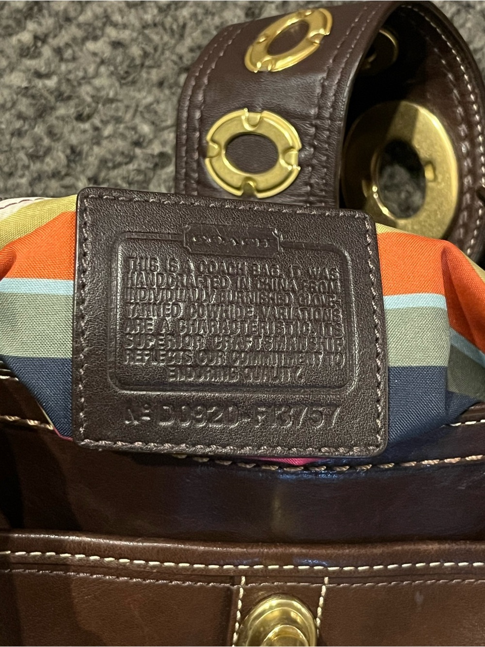 Vintage Coach Lilly Legacy 13757 Turn LockbBrown Leather Shoulder Bag - Picture 7 of 10
